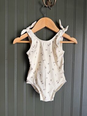 Rylee + Cru Cream One-Piece Swimsuit with Tiny Floral Print